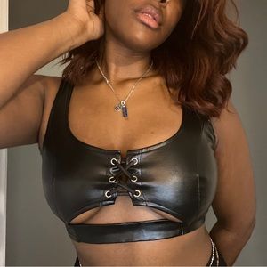 Faux Leather Crop Top